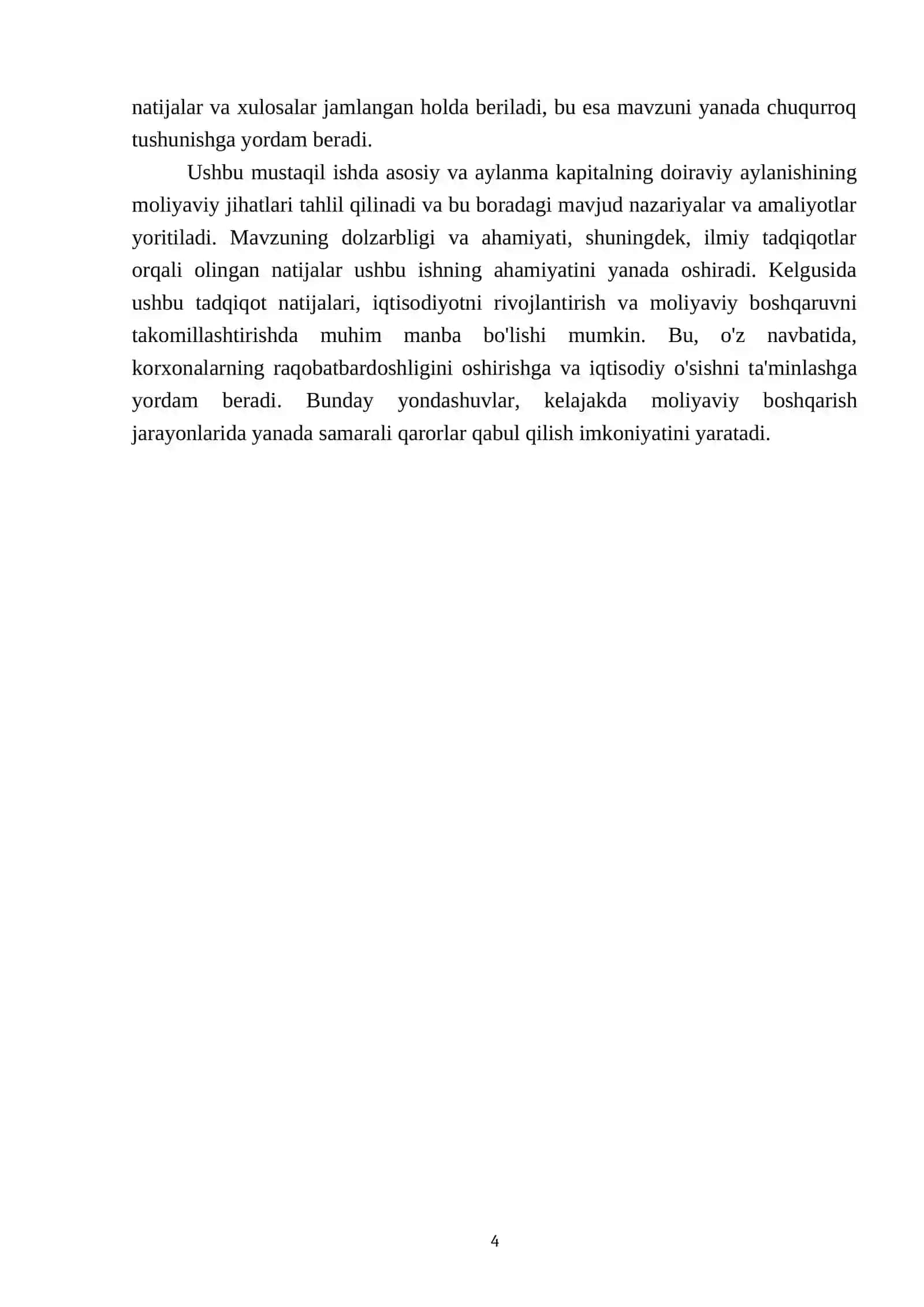 Asosiy va aylanma kapital doiraviy aylanishning moliyaviy jihatlari 4