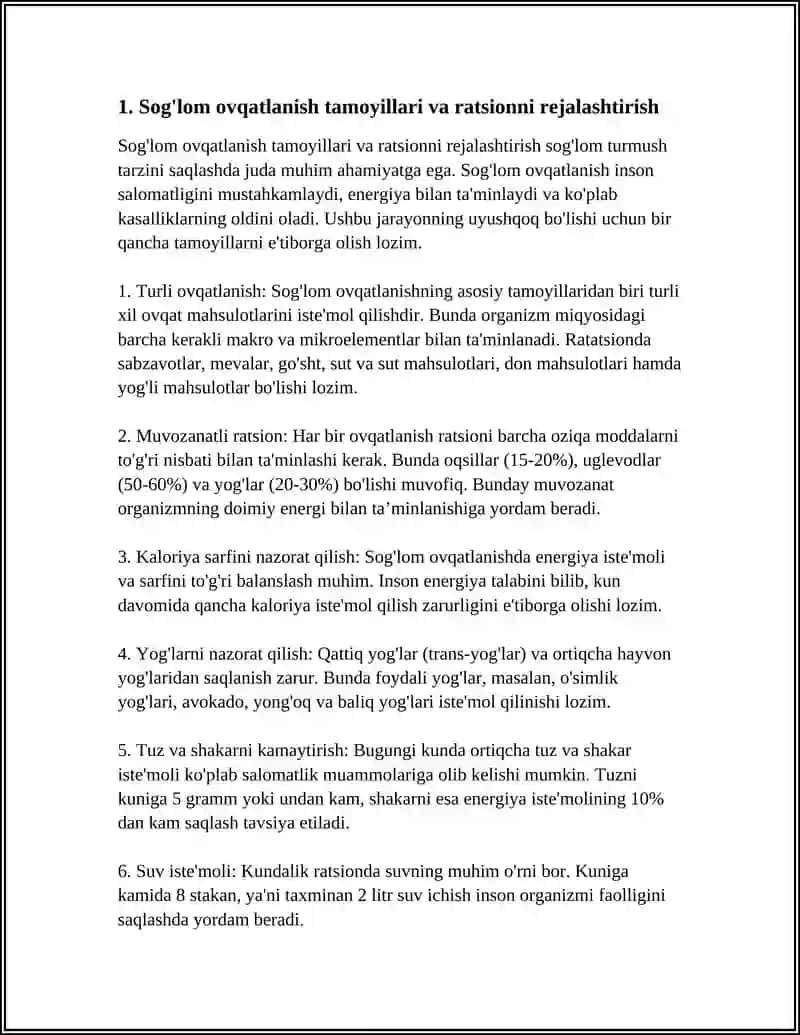 SOGʻLOM TURMUSH TARZI VA UNI TADBIQ ETISH TURLARI 4