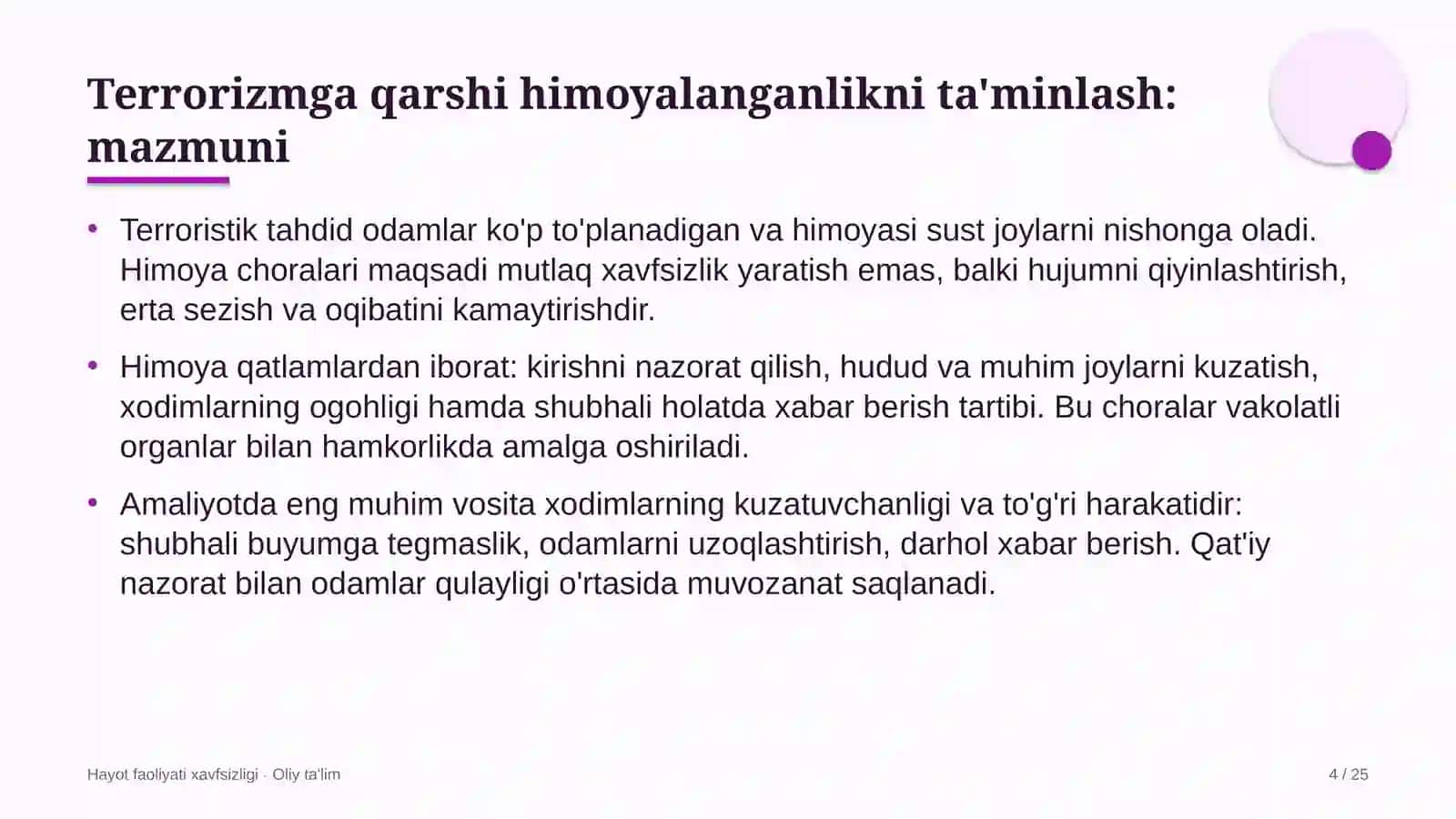 Konsullik muassasalarida terrorizmga qarshi himoyalanganlikni ta'minlash 4