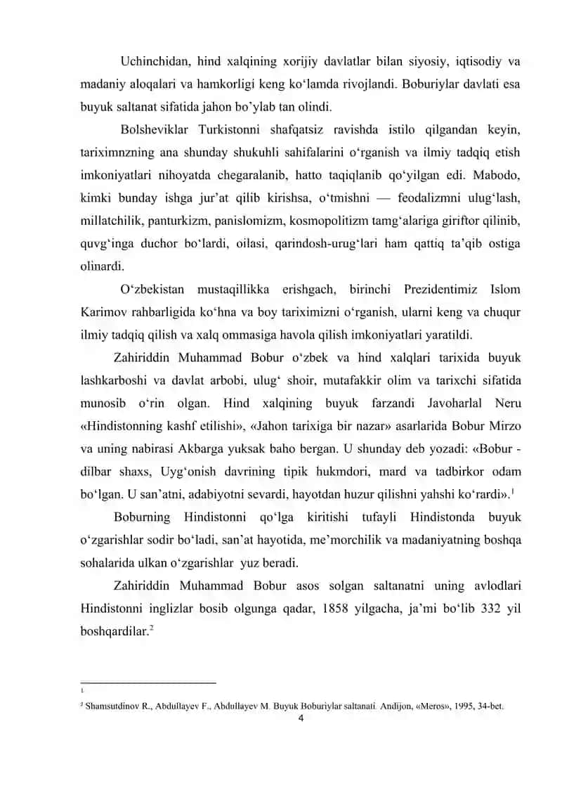 Boburiylar davlatining jahon tarixida tutgan o‘rni 4