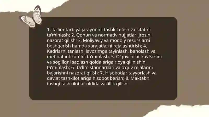 Maktabni boshqarish va unga rahbarlik qilishning qonun qoidalari 4