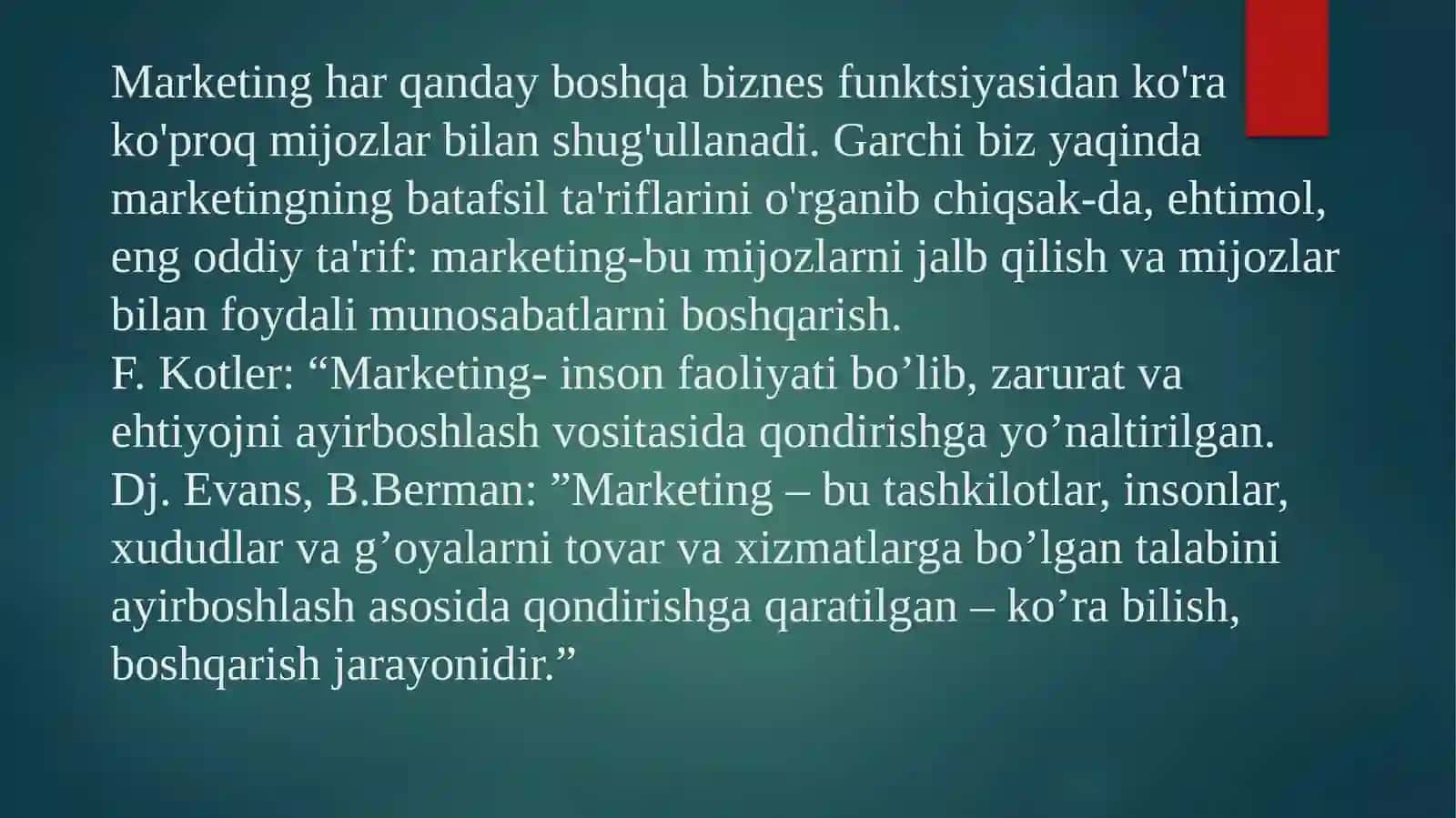 Marektingning nazariy asoslari 4