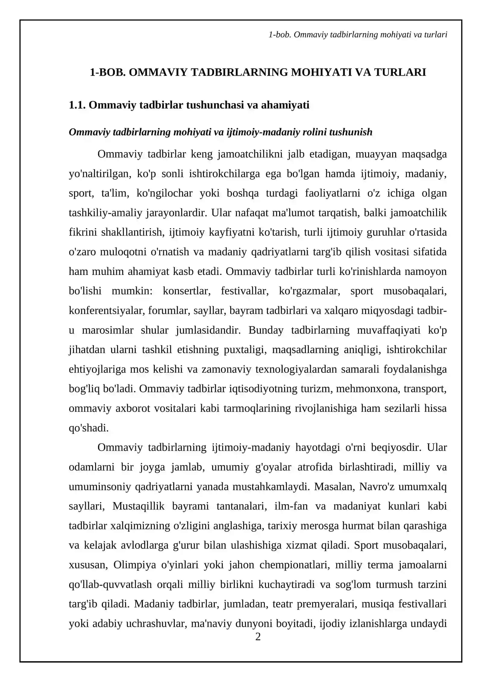 Ommaviy tadbirlarni tashkillashtirish 4