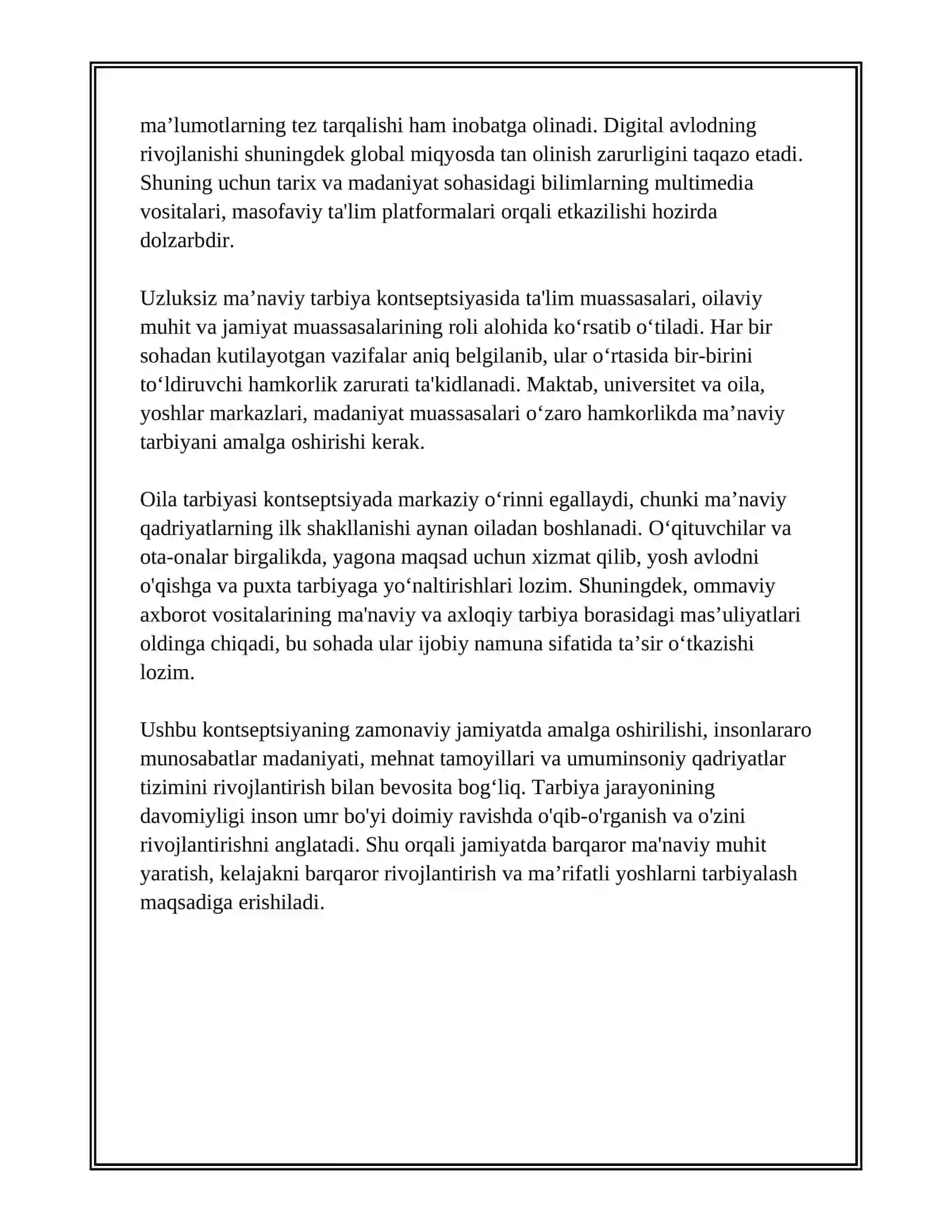 UZLUKSIZ MA'NAVIY TARBIYA KONSEPSIYASI 4