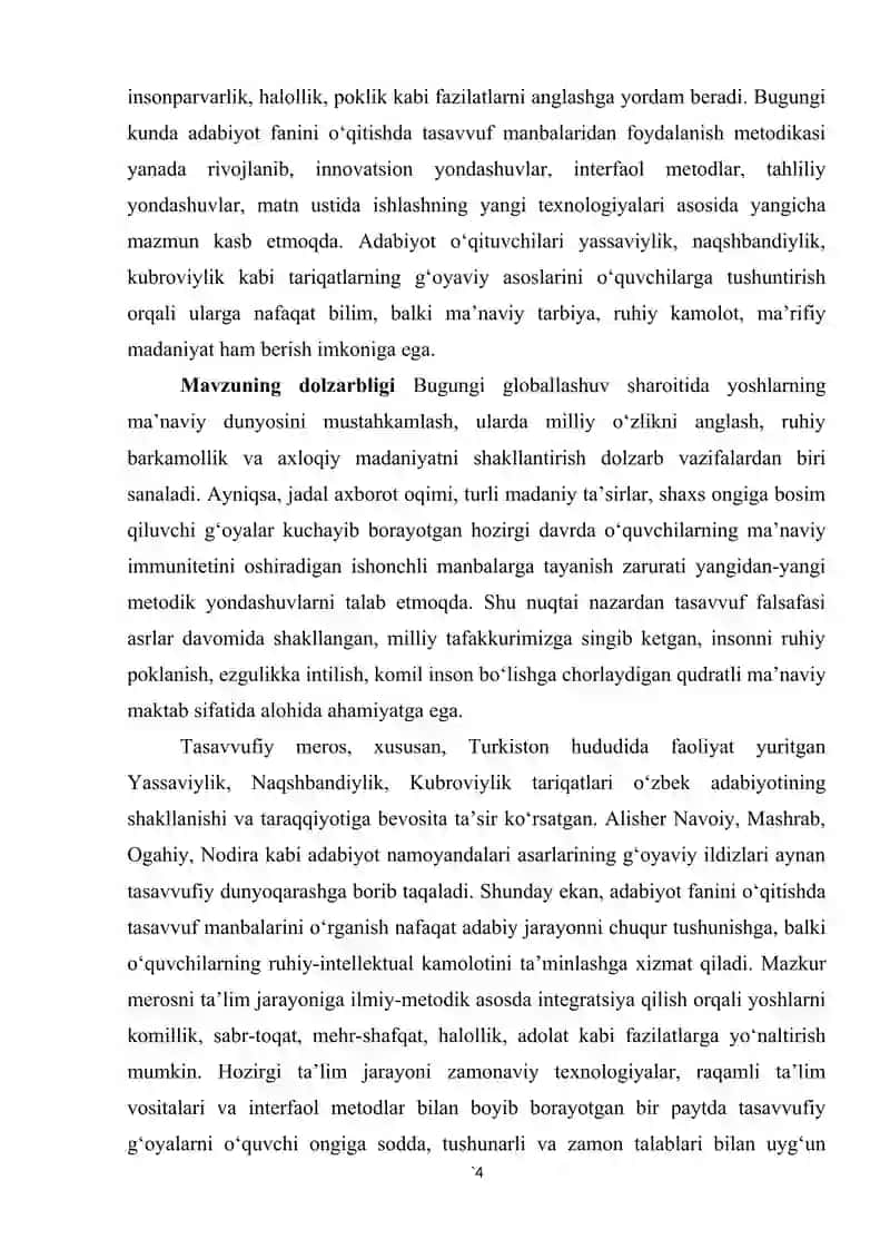 Turkistonda adabiyot o'qitishda tasavvuf falsafasining roli 4