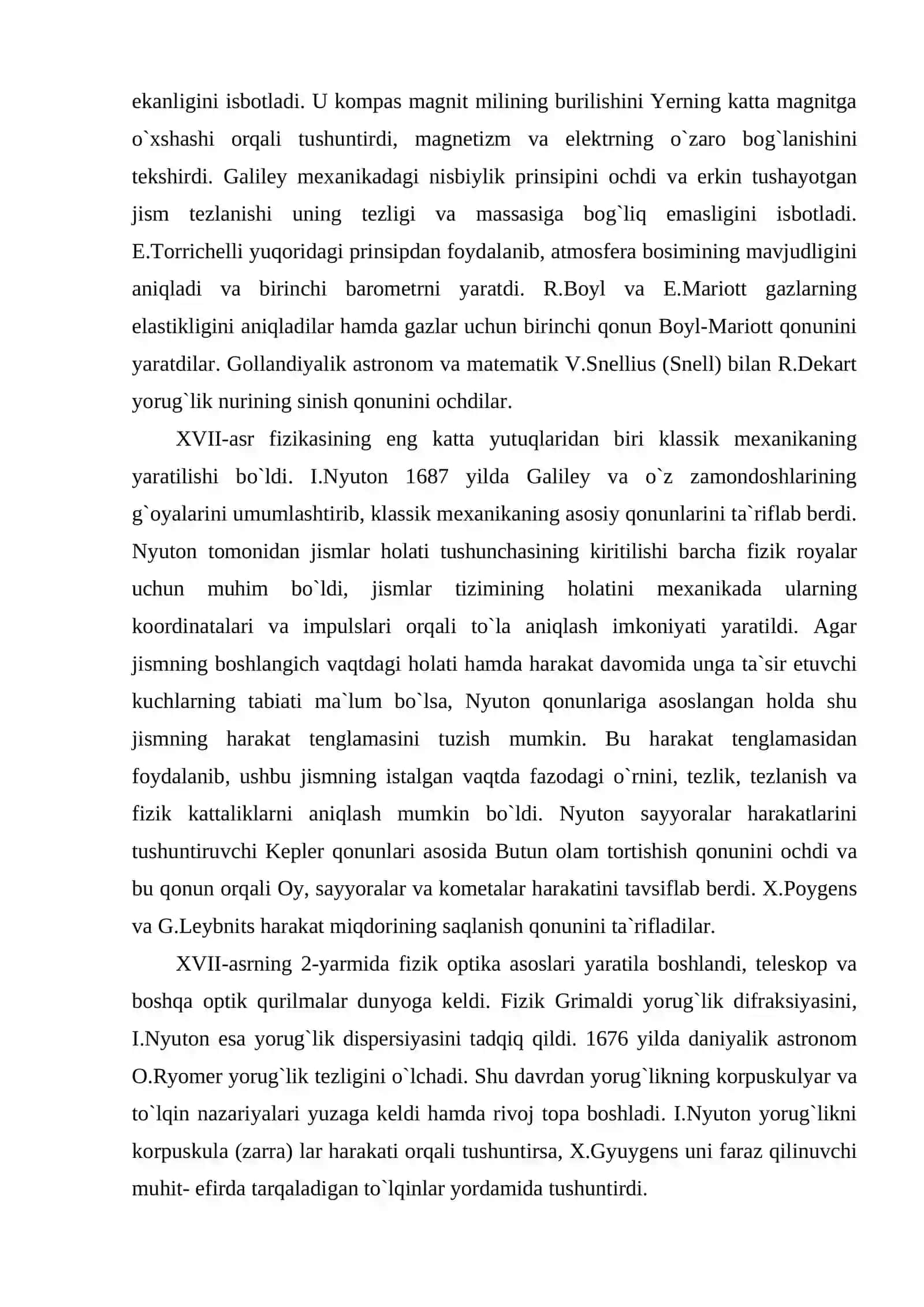 Fizikaning rivojlanish tarixi 4