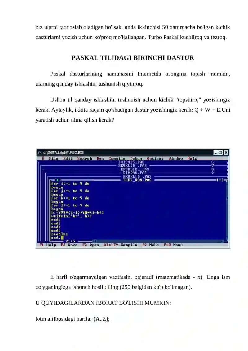 Paskal dasturlash tilida sodda masalalarni dasturlash 4