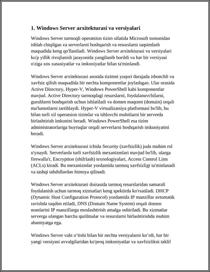 Windows Server arxitekturasi va versiyalari 4