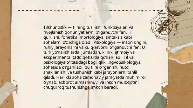 Tilning boshqa fanlar bilan aloqasi 4