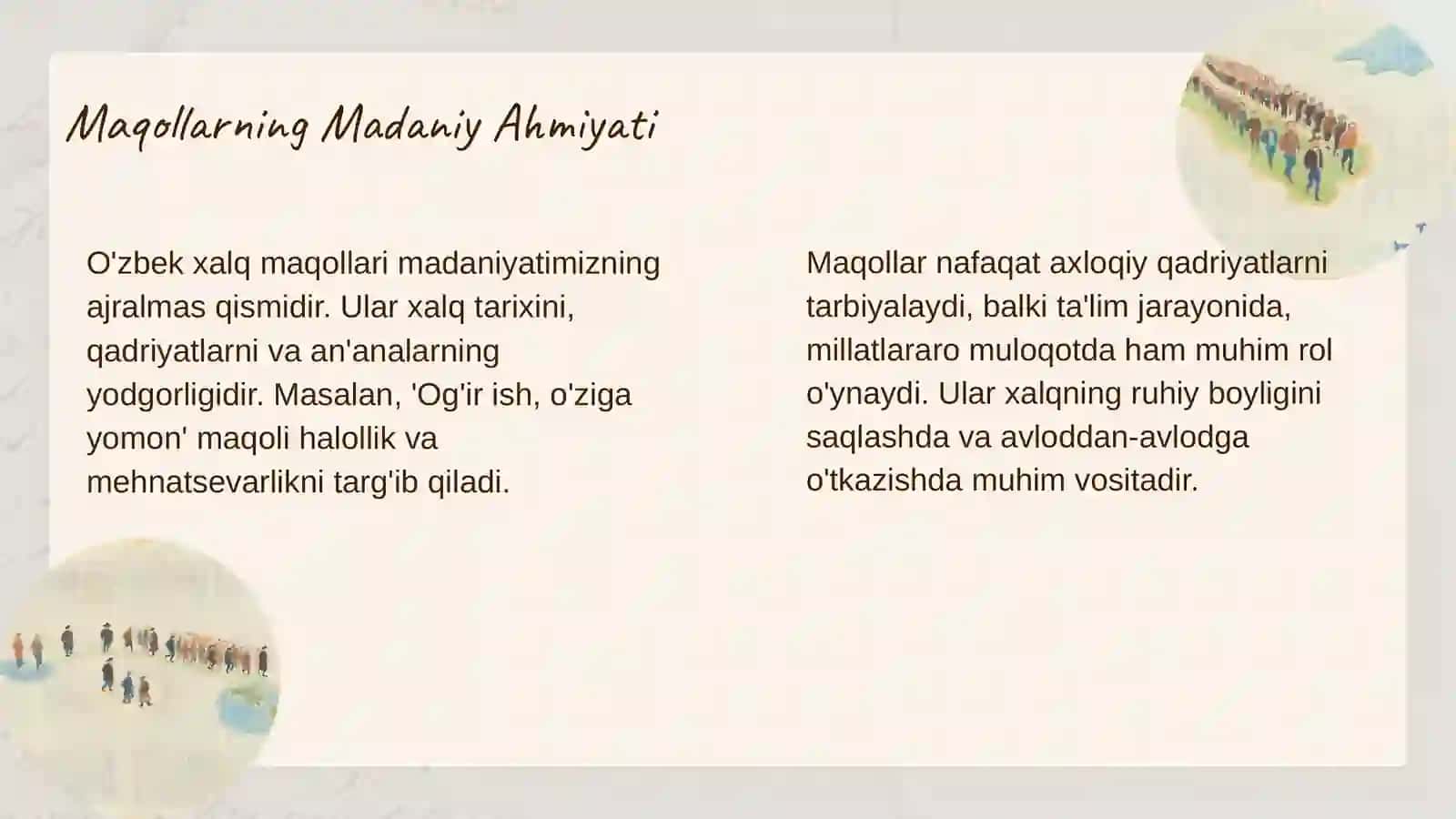O'zbek xalq maqollari. Til-millatning ko'zgusi 4