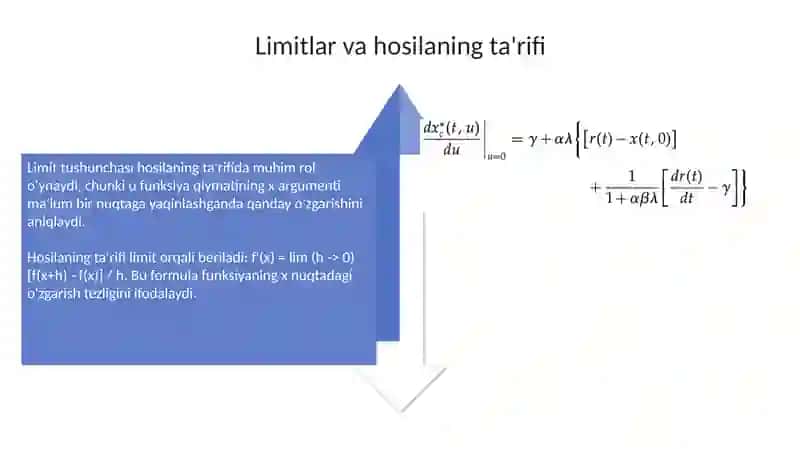 Funksiya hosilasi hisoblash usullari 4