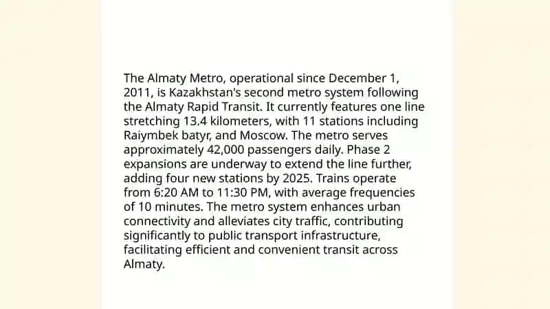 Almaty Metro Development in Kazakhstan 4