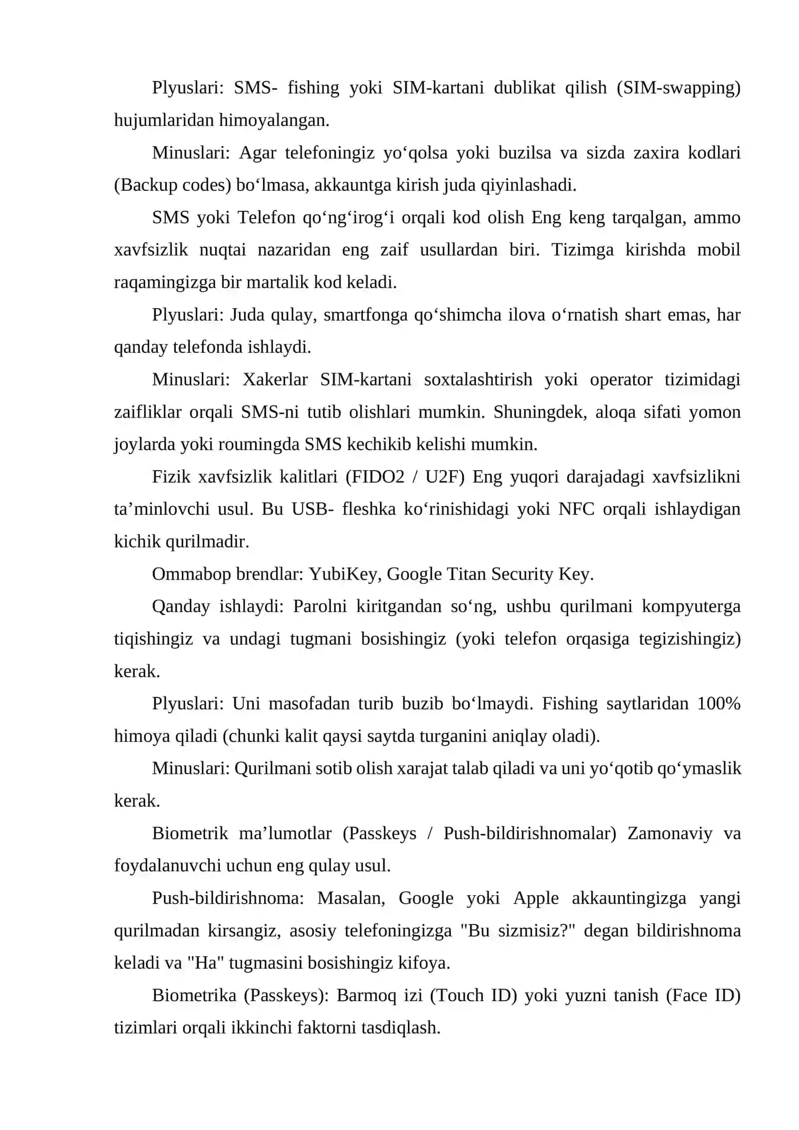 INTERNET XIZMATLARDA IKKI FAKTORLI AUTENTIFIKATSIYADAN FOYDALANISH USULLARI. 4