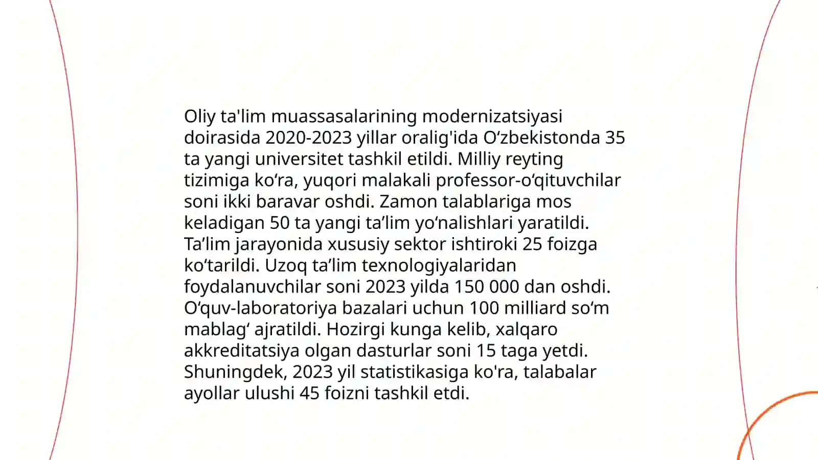 O'zbekiston respublikasida ta'lim sohasida amalga oshirilgan islohatlar 4