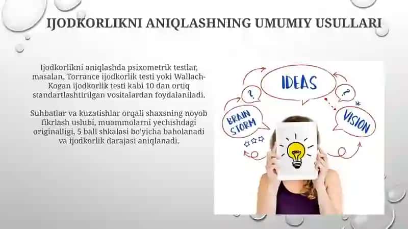 Shaxs kreativligini aniqlash metodi 4