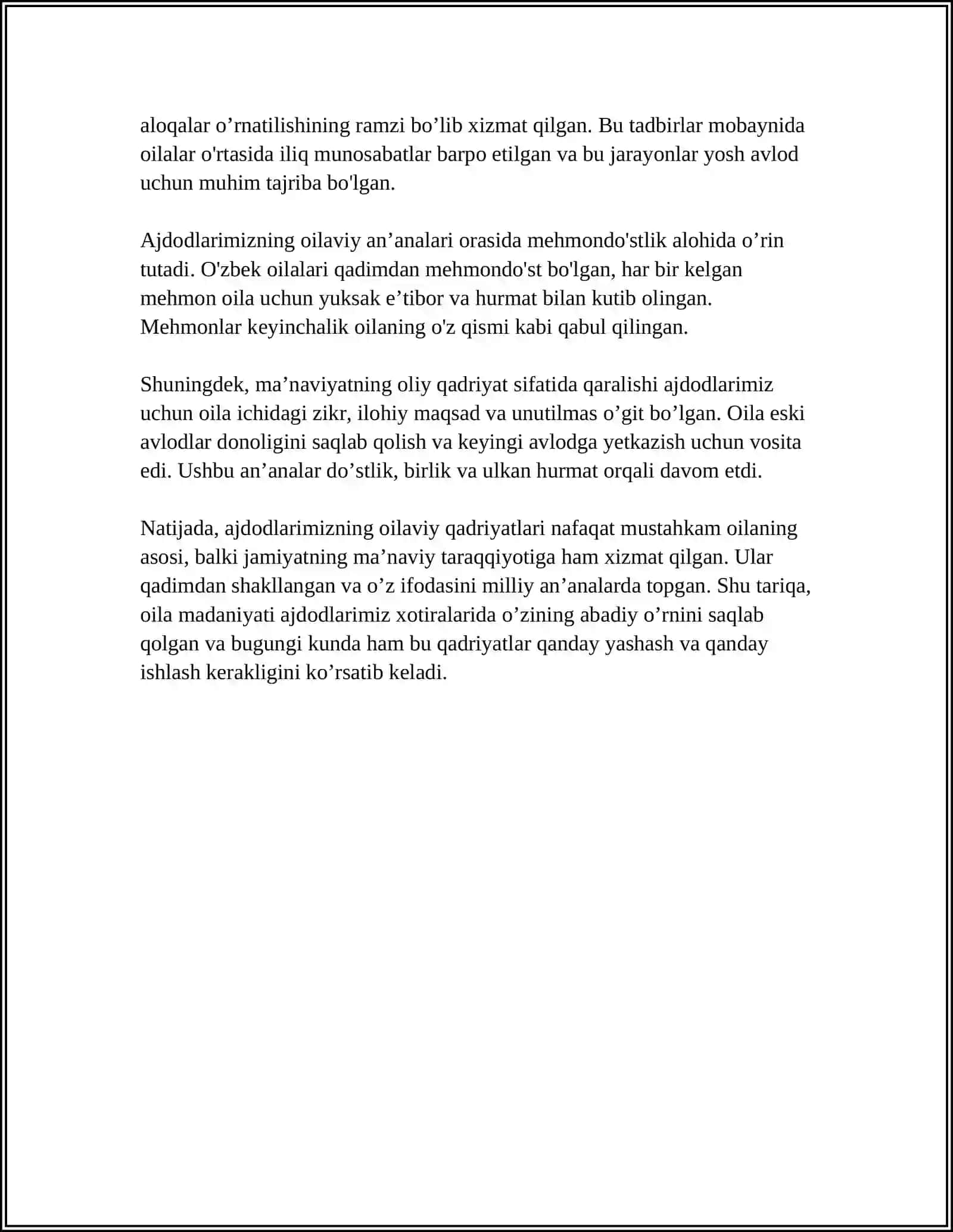OILA HAQIDA AJDODLARIMIZ OGITLARI 4