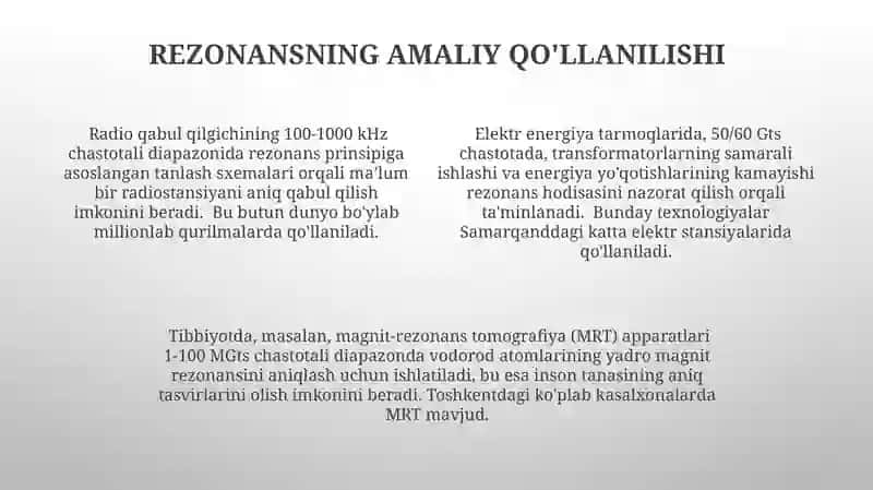 Ozgaruvchan tok zanjiridagi rezonans hodisalar 4