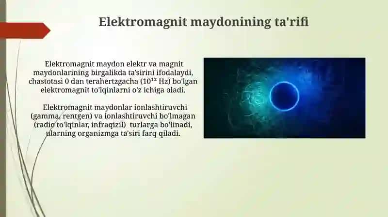 Elekrtomagnit maydonning organizmga ta'siri 4