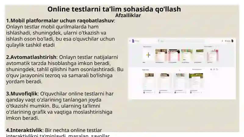 Anketa so’rovnoma va nazorat testlarini tashkil etuvchi dasturlar 4