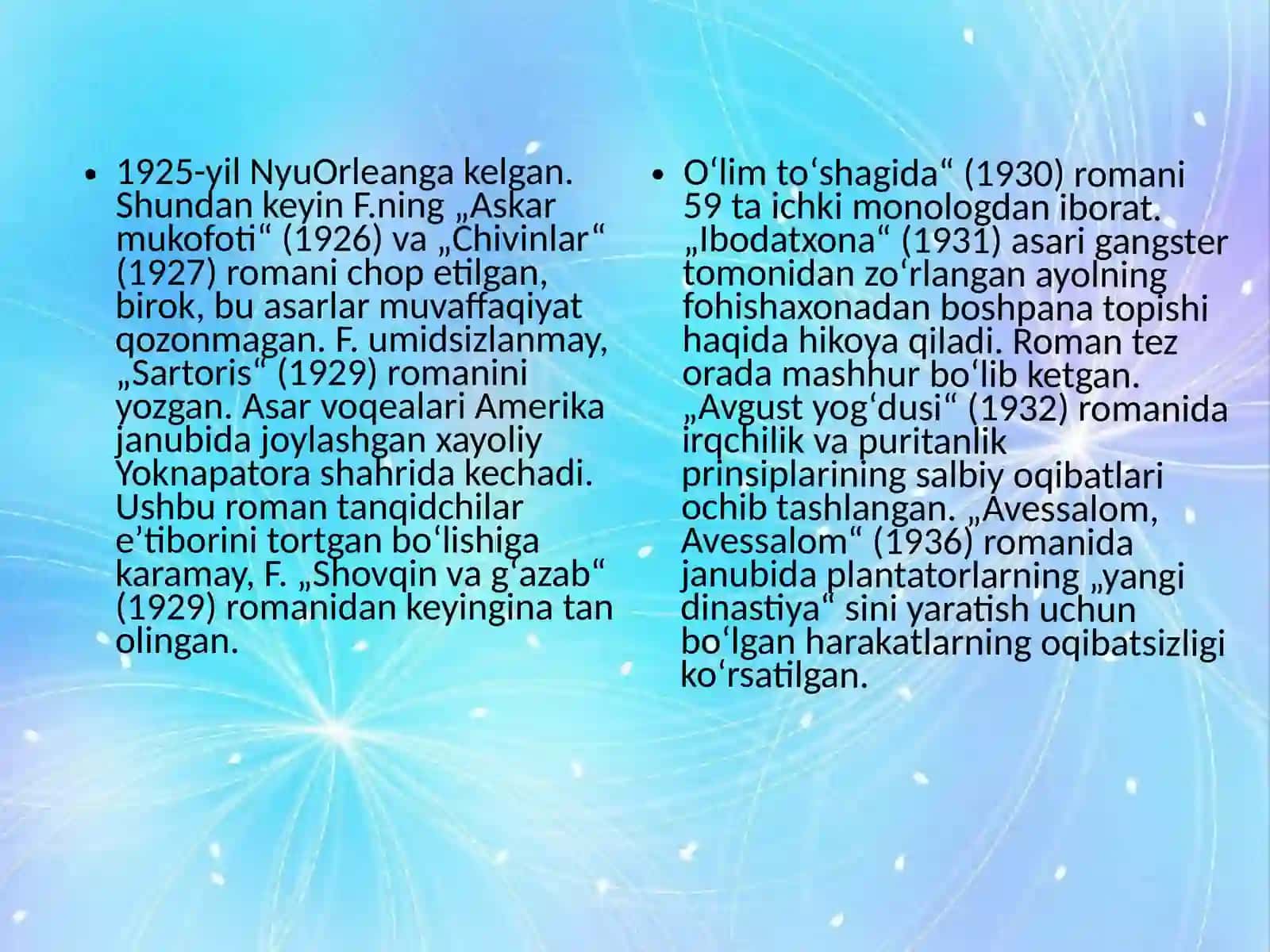 Folkner va uning asarlari 4