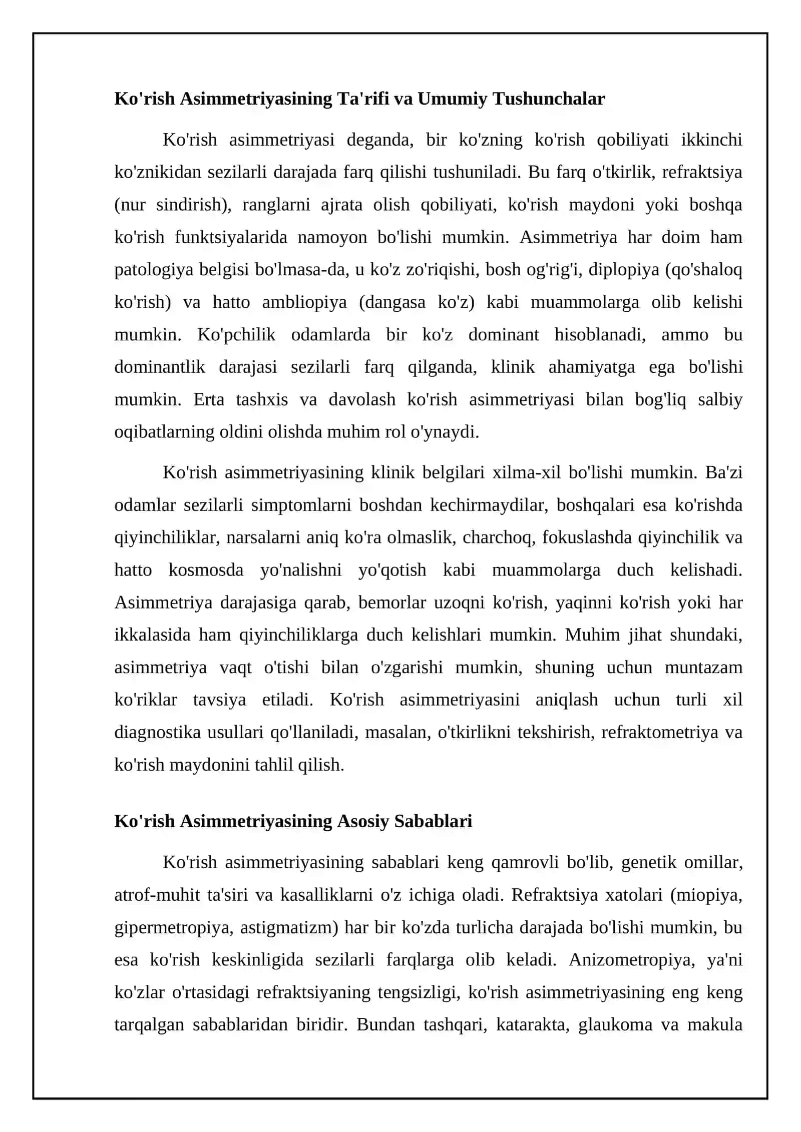 Ko'rish assimetriyasi 4
