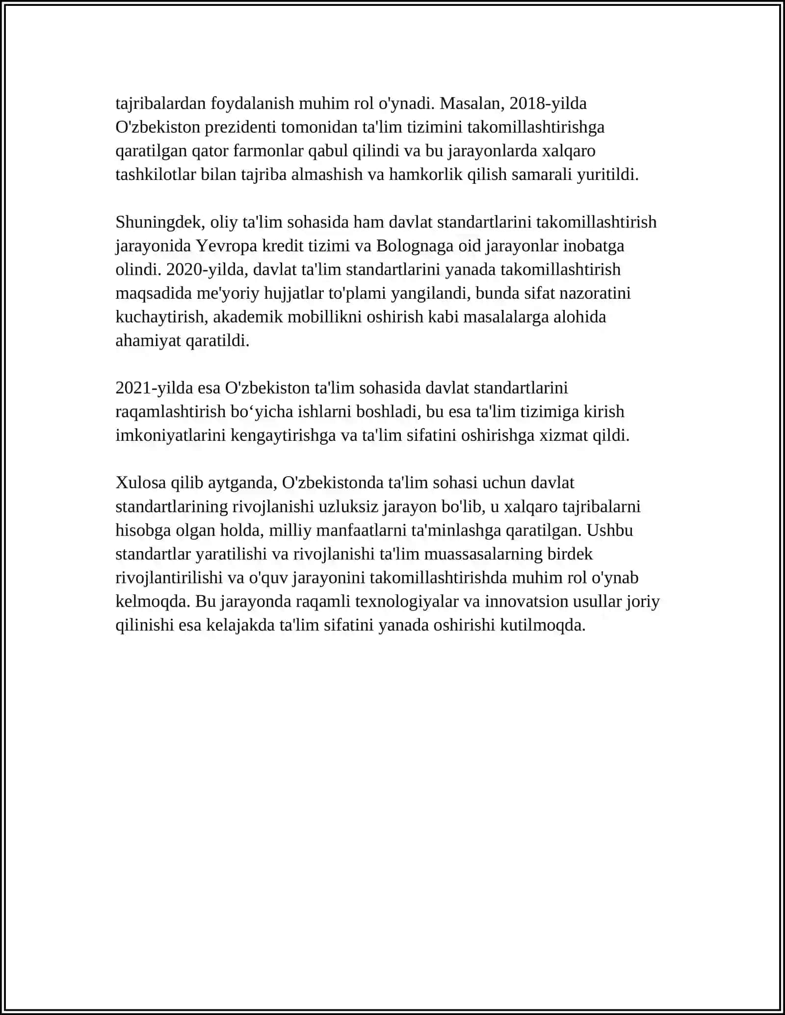 TA'LIM SOHASIDAGI DAVLAT STANDARTLARI 4
