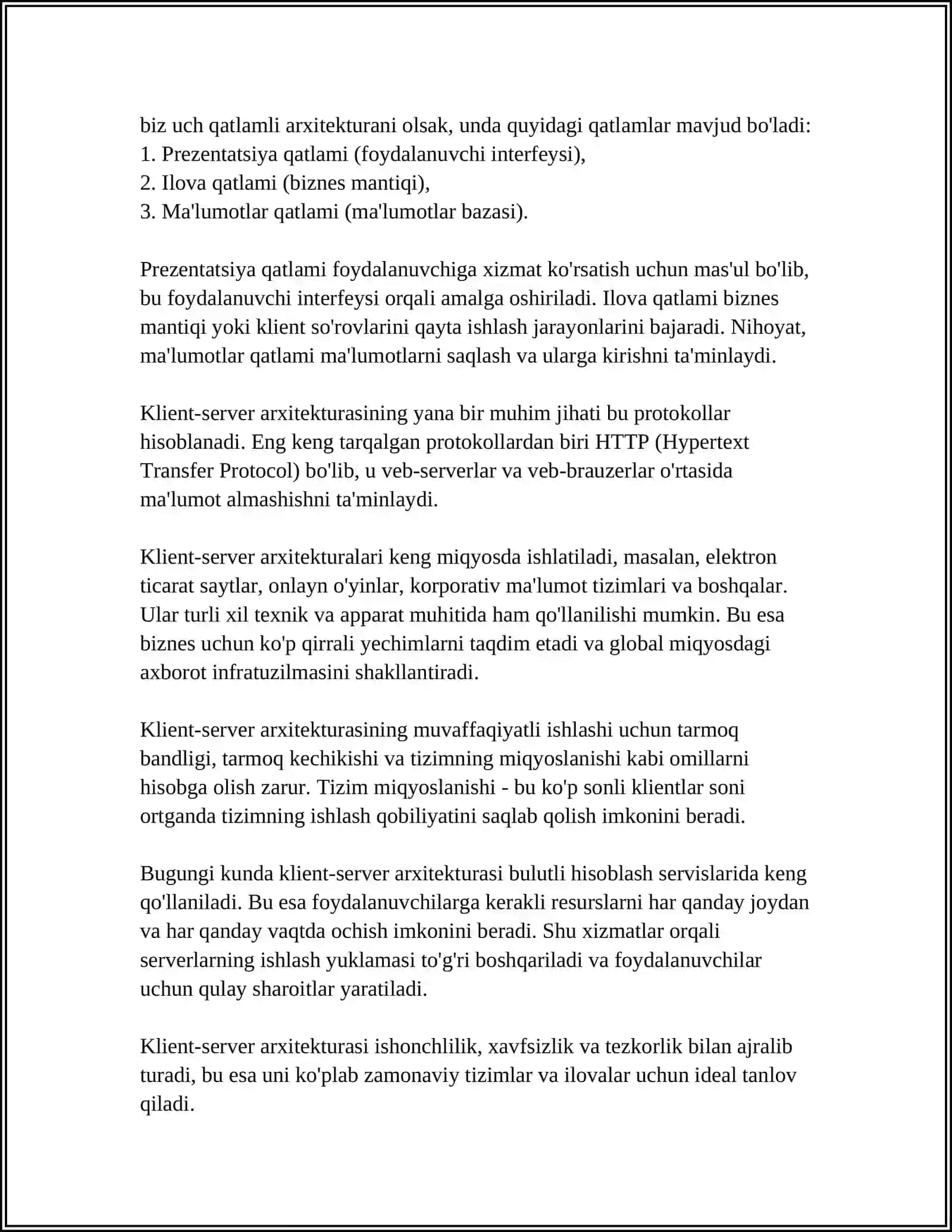 KLIENT-SERVER VA UNING VAZIFALARI 4