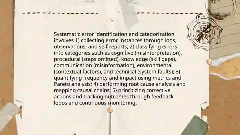 Self assessment. Error analysis and learning from mistakes 4