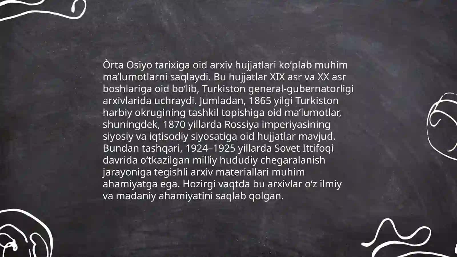 Rassiya Federatsiyasi davlat arxivida Òrta Osiyo tarixiga oid manbalar 4