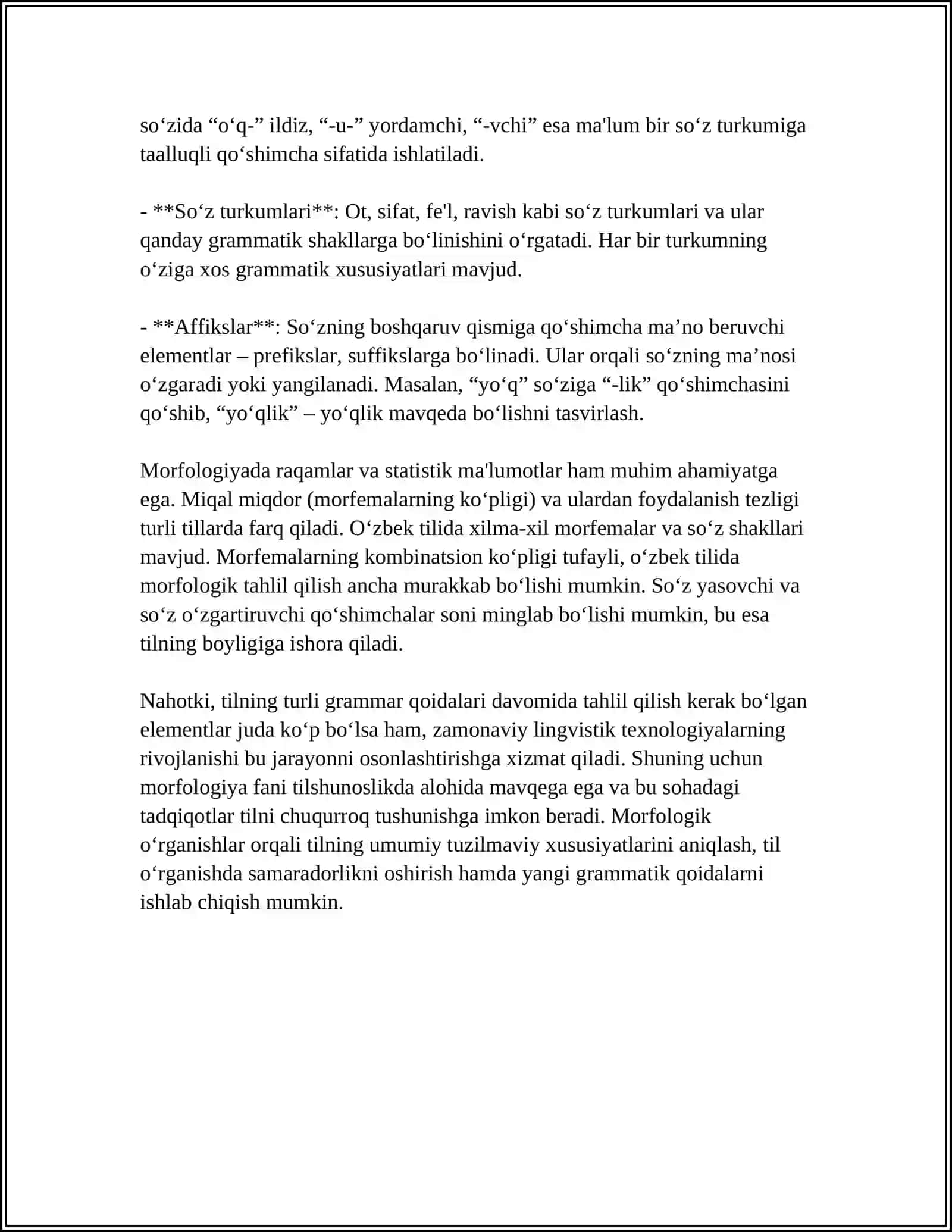 TILDAGI MORFOLOGIK XUSUSIYATLAR 4