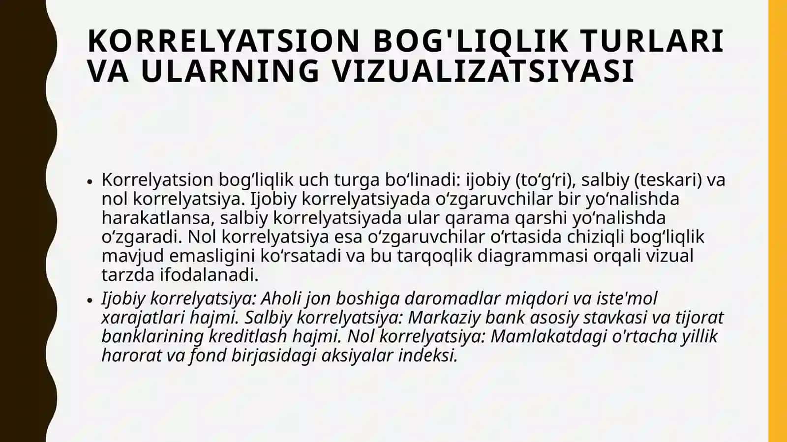 Korrelyatsion va regression tahlil usullari 4