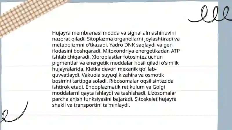 Tiriklik belgilari 4