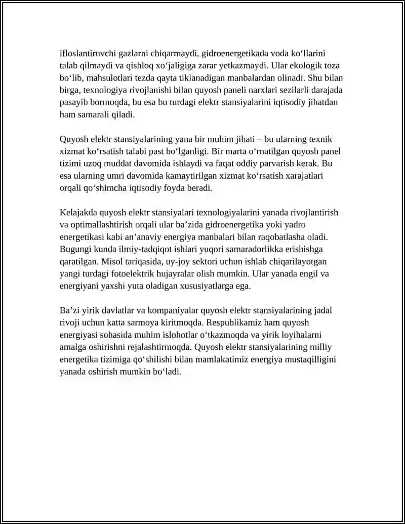 QUYOSH ELEKTR STANSIYALARI 4