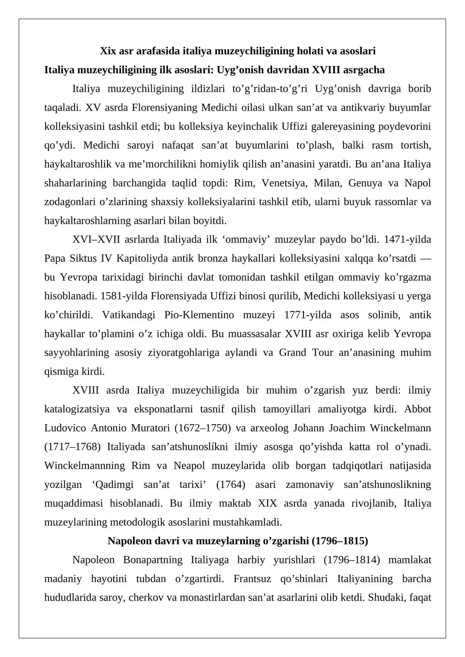 XIX asrda Italiya muzeylari taraqqiyoti 4