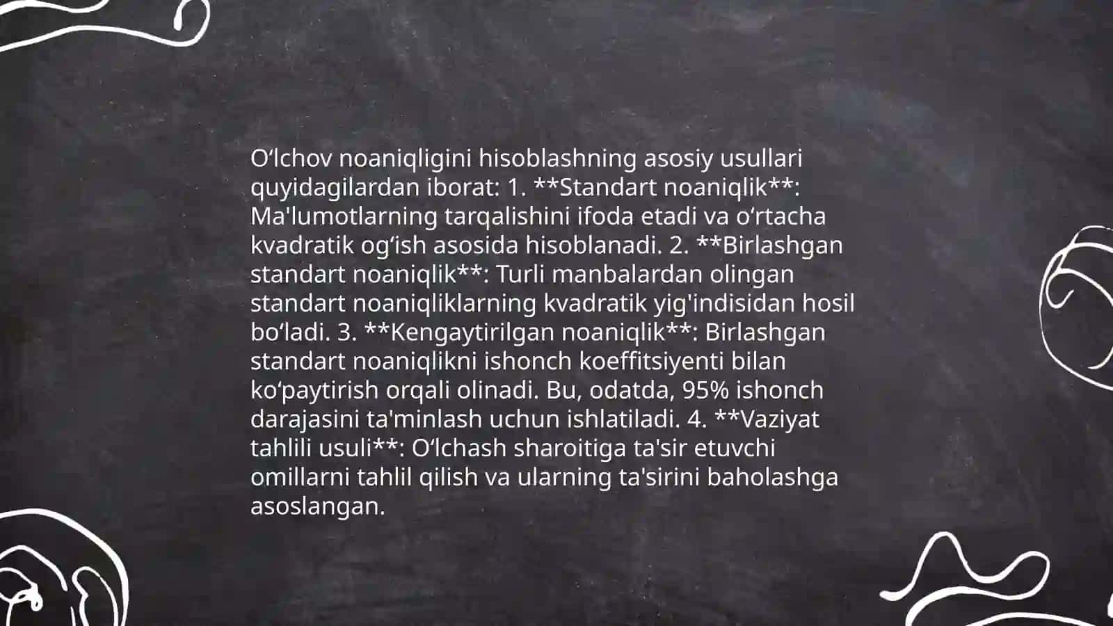 Oʻlchov noaniqligini baholash 4