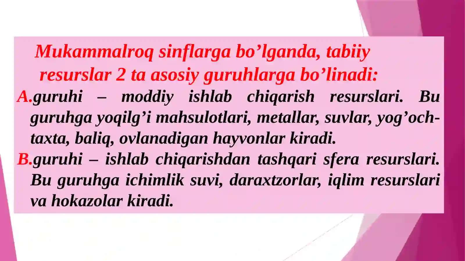 Tabiiy resurslardan oqilona foydalanish 4