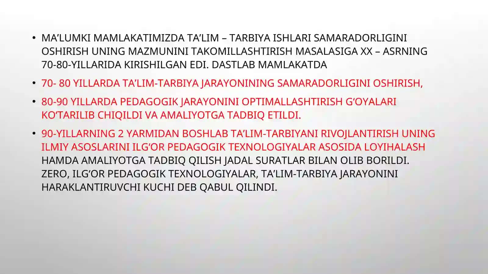 “TARBIYA FANINI O‘QITISH METODIKASI” FANIDAN4-MA‘RUZA 4