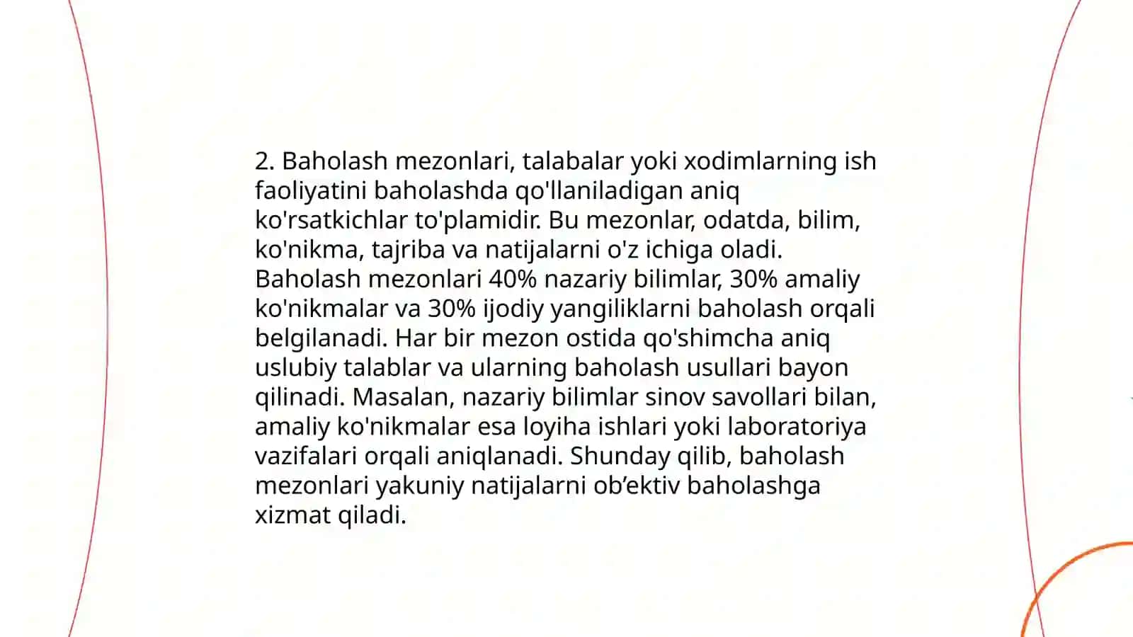 Baholash turlari va mezonlari 4