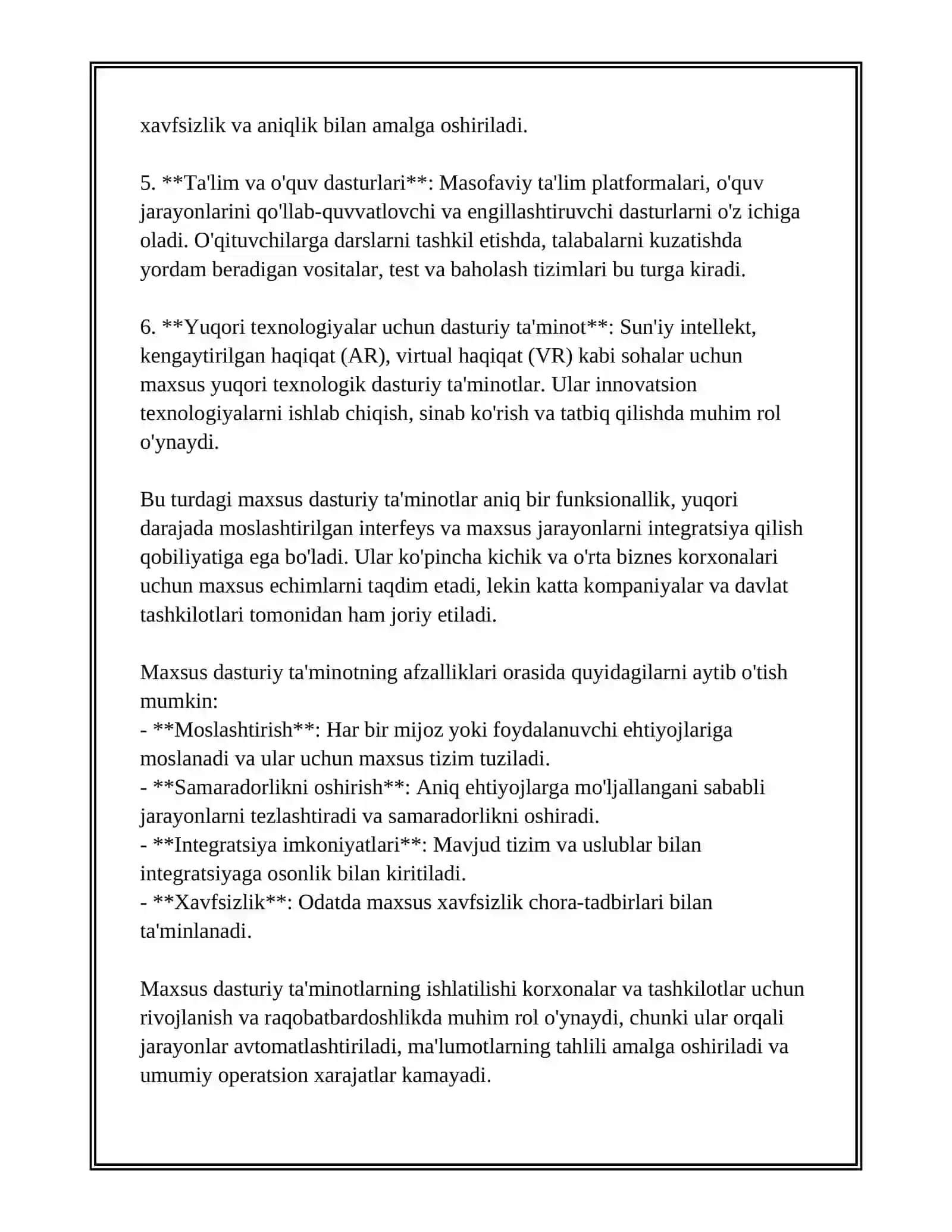 MAXSUS DASTURIY TA'MINOTLARDAN FOYDALANISH 4