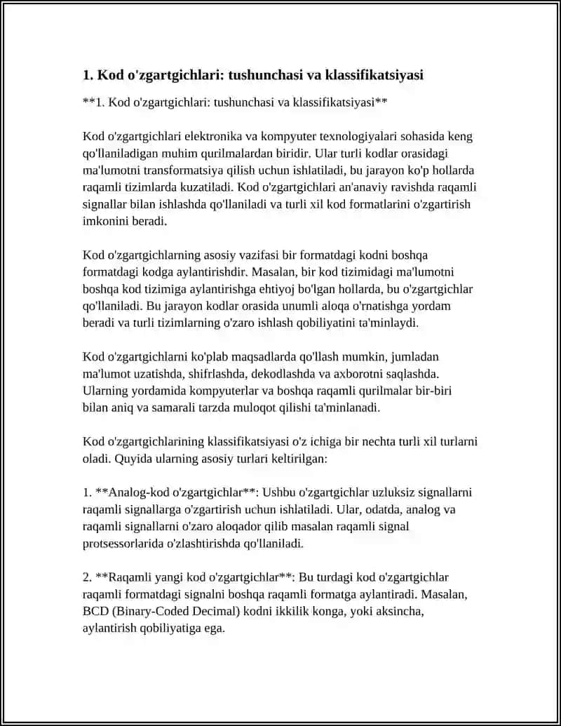 Kod o'zgartgichlari: tushunchasi va klassifikatsiyasi 4