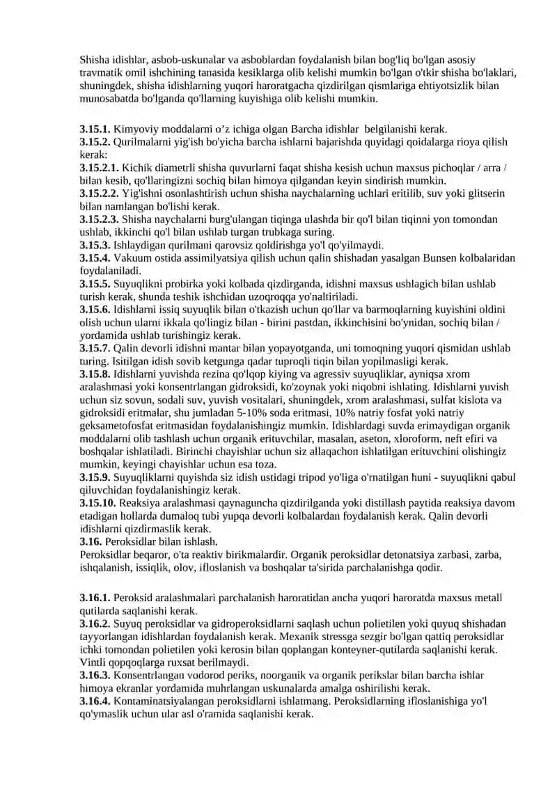 Kimyoviy laboratoriyada xavfsizlik choralari 4