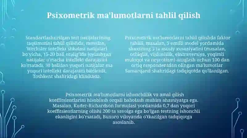 Psixadiagnostik jarayonlar bosqichlar 4