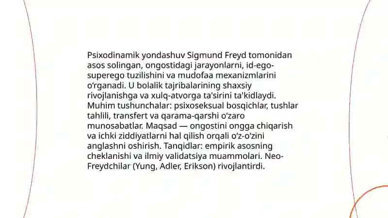 Psixoanalitik nazariya (Z. Freyd) 4