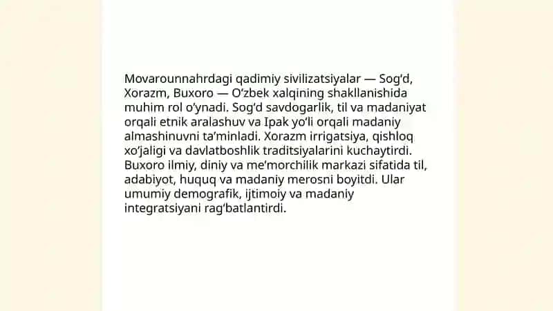 Oʻzbek xalqining shakllanishi tarixi 4