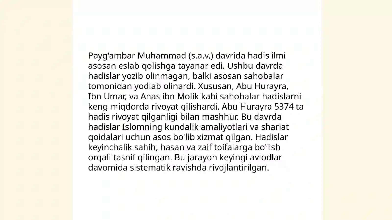 Hadis ilmining paydo boʻlishi va hadislardan foydalanish yoʻllari 4