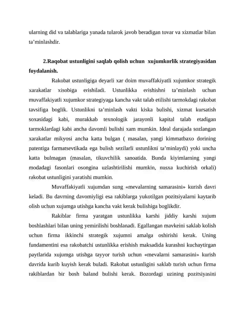 Raqobatchilik umumiy strategiyalari 4
