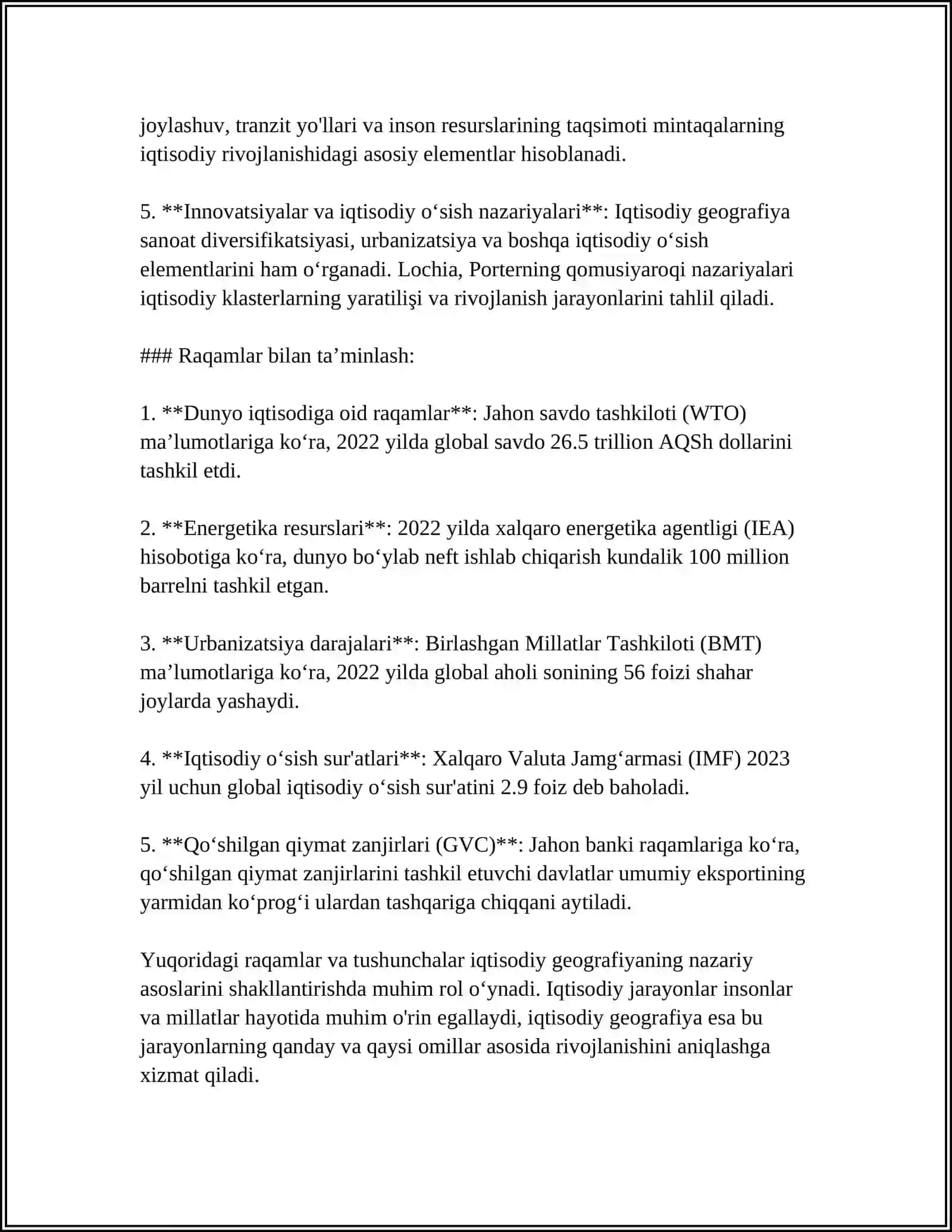 IQTISODIY GEOGRAFIYANING ASOSIY NAZARIYA VA KONSEPSIYALARI 4