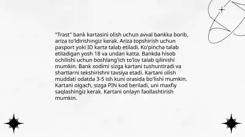 Trast bank kartasi 4
