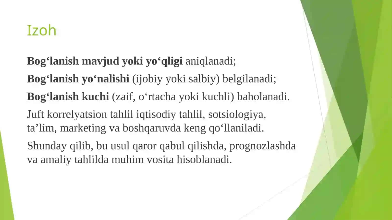 Juft korrelyatsion tahlil 4