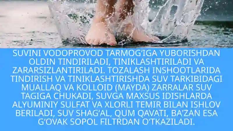Ichimlik suvi sifatini yaxshilashning asosiy usullari 4
